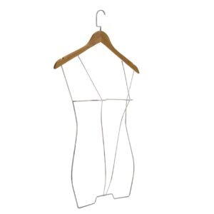 Kit com 5 Cabides Colan Silhueta 3D Adulto Cromado Marfim - 4257CM