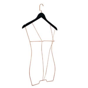 Kit com 5 Cabides Colan Silhueta 3D Adulto Rose Preto - 4257PR