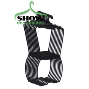 Kit 10 Cabides Silhueta Adulto Preto - 4241PR