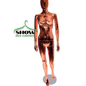 Manequim Feminino Reta Plastico Importado F01 Cara Ovo Base de Vidro Rose - 0901RS